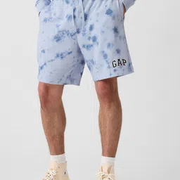 GAP Tie-Dye Printed Mid-Rise Shorts-image-71
