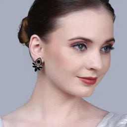 OPUS GEMS Kundan Studded Teardrop Shaped Studs-picture-30