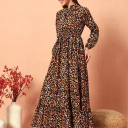 Jash Creation Printed Flared Sleeve Dress-image-98
