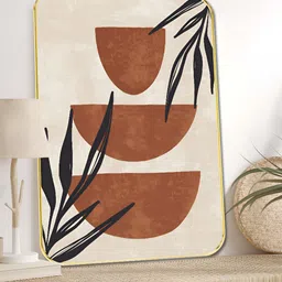 SAF Beige & Brown Terracotta Bowl Printed Wall Art-5