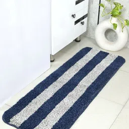 Saral Home Blue & Grey Striped Anti Slip Microfiber Runner-26