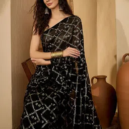 Sangria Embellished Saree with Unstitched Blouse-picture-31