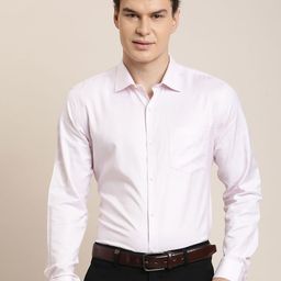 Turtle Spread Collar Classic Slim Fit Dobby Cotton Formal Shirt-image-53
