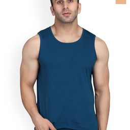 SLOWLORIS Pack Of 2 Printed Sleeveless Bio Washed Combed Cotton Gym Vests-picture-19