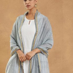 Fabindia Geometric Printed Cotton Silk Dupatta-picture-35
