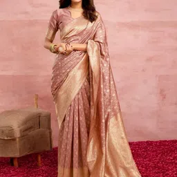 Mitera Woven Design Zari Silk Blend Banarasi Saree-27