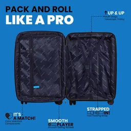 Polo Class Set Of 2 Textured Hard Sided Trolley Suitcase with Vanity image 4