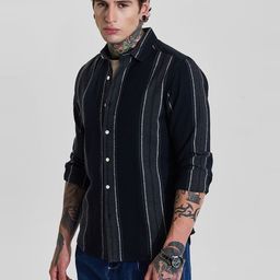 Snitch Men Slim Fit Opaque Striped Casual Shirt-picture-18