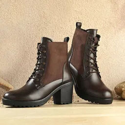 The Roadster Lifestyle Co. Women Dual-Tone Mid-Top Lace-Ups Winter Boots-26