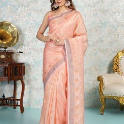 MIMOSA Floral Embroidered Banarasi Saree-image-58