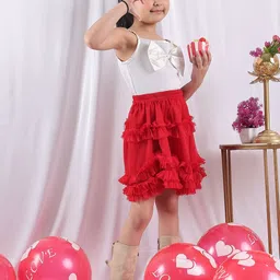 NEUDIS Girls Shoulder Straps Top With Skirt-image-73