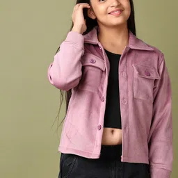 V-Mart Girls Cotton Shirt Collar Long Sleeves Shirt Style Top-50