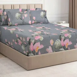 180 TC Cotton Queen Abstract Fitted (Elastic) Bedsheet-12