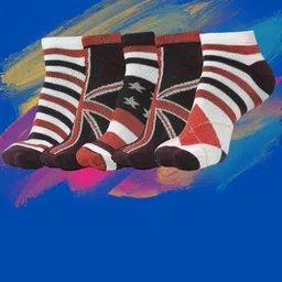 MJE Men Pack Of 5 Patterned Ankle Length Socks-image-83