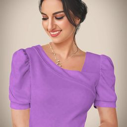 Dream Beauty Fashion Women Puff Sleeve V-Neck Regular Top-image-98
