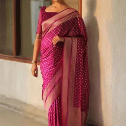 AVANTIKA FASHION Ethnic Motif Woven Design Zari Pure Silk Banarasi Saree-picture-47