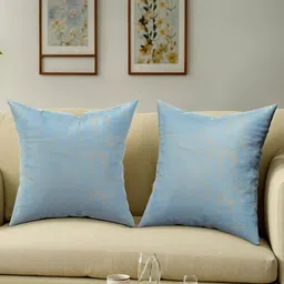 Kuber Industries Blue 2 Pieces Self Design Square Cushion Covers-image-33