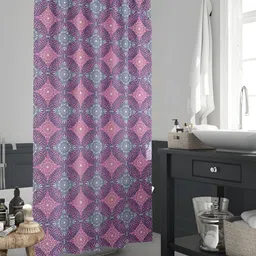 ArtzFolio Pink and Purple Geometric Printed Waterproof Shower Curtain-38