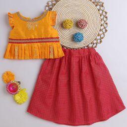 MANY FROCKS & Girls Printed Pure Cotton Ready to Wear Lehenga & Choli-57