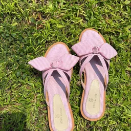 Schon Zapato Women Gingham Pink Flats-picture-12