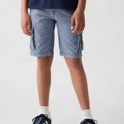 GAP Boys Cotton Denim Cargo Shorts-image-14