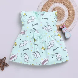 Happy Faces Infant Girls Snoopy Printed Pure Cotton A-Line Dress-image-38