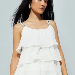max Women Shoulder Straps Self Design A-Line Top-picture-18