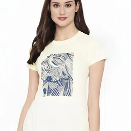 Mast & Harbour Graphic Printed Round Neck Cotton T-shirt-picture-26