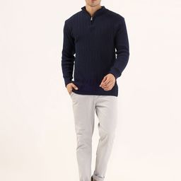 Kveto style redefined Men Cable Knit Half-Zipper Pullover Sweater-image-38