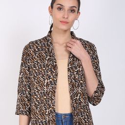 Moda Rapido Animal Printed Open Front Shrug-43