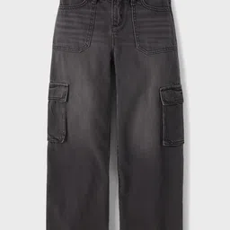 THE CHILDREN'S PLACE Girls Mid-Rise Cargo Style Baggy Jeans-picture-31