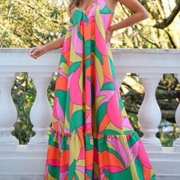 DressBerry Women Abstract Print Maxi Dress-image-23