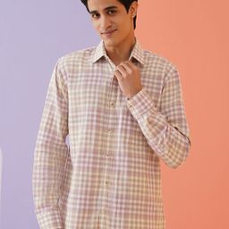Indian Needle Men Classic Gingham Checks Opaque Checked Casual Shirt-image-99