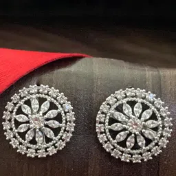 MONI LIFESTYLE American Diamond Studded Contemporary Shaped Studs-39
