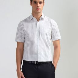 Arrow Men Vertical Striped Spread Collar Pure Cotton Formal Shirt-picture-48