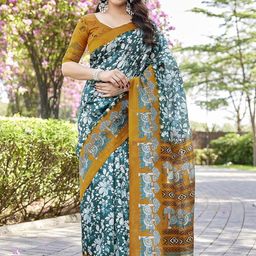 KALINI Turquoise Blue NA Art Silk Sarees-picture-58