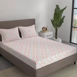 STELLAR HOME Marigold Plus Pink & White Printed 104TC King Bedsheet Set 2.74 m x 2.74 m-picture-23