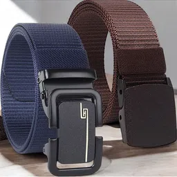 Metronaut Men Pack Of 2 Textured Formal Belt-image-66