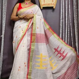 Ruuprekha Zari Pure Cotton Khadi Saree-image-24