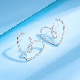 VAGHBHATT Heart Shaped Studs Earrings-16