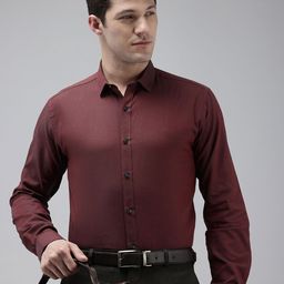 V Dot Slim Fit Pure Cotton Formal Shirt-image-41