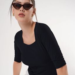 clobug Women Black Crepe Top-image-12