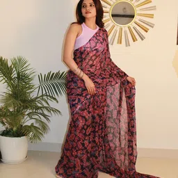 Sitanjali Floral Pure Georgette Bagh Saree-picture-0