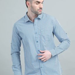 THE BEETEL HOUSE Men Comfort Fit Micro Checked Spread Collar Cotton Casual Shirt-image-68