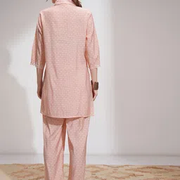 Vishudh Printed & Embroidered Tunic With Trousers Set image 2
