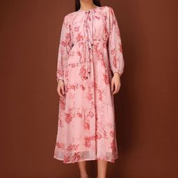 PURVAJA Women Floral Printed Georgette Maxi Midi Dress-image-23