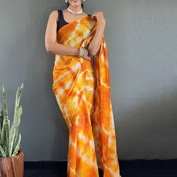 KALINI Tie and Dye Zari Embellished Sequinned Pure Georgette Ready to Wear Saree-picture-35