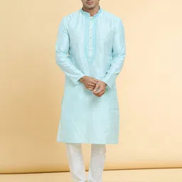 Arihant Rai Sinha Men Floral Embroidered Regular Thread Work Kurta with Churidar-image-85