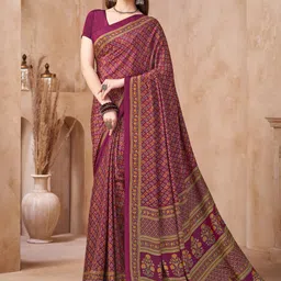 KALINI Magenta Crepe Printed Daily Wear Saree-image-20