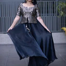 I LOVE SAREES Banarasi Organza Zari Ready To Wear Lehenga & Blouse-image-77